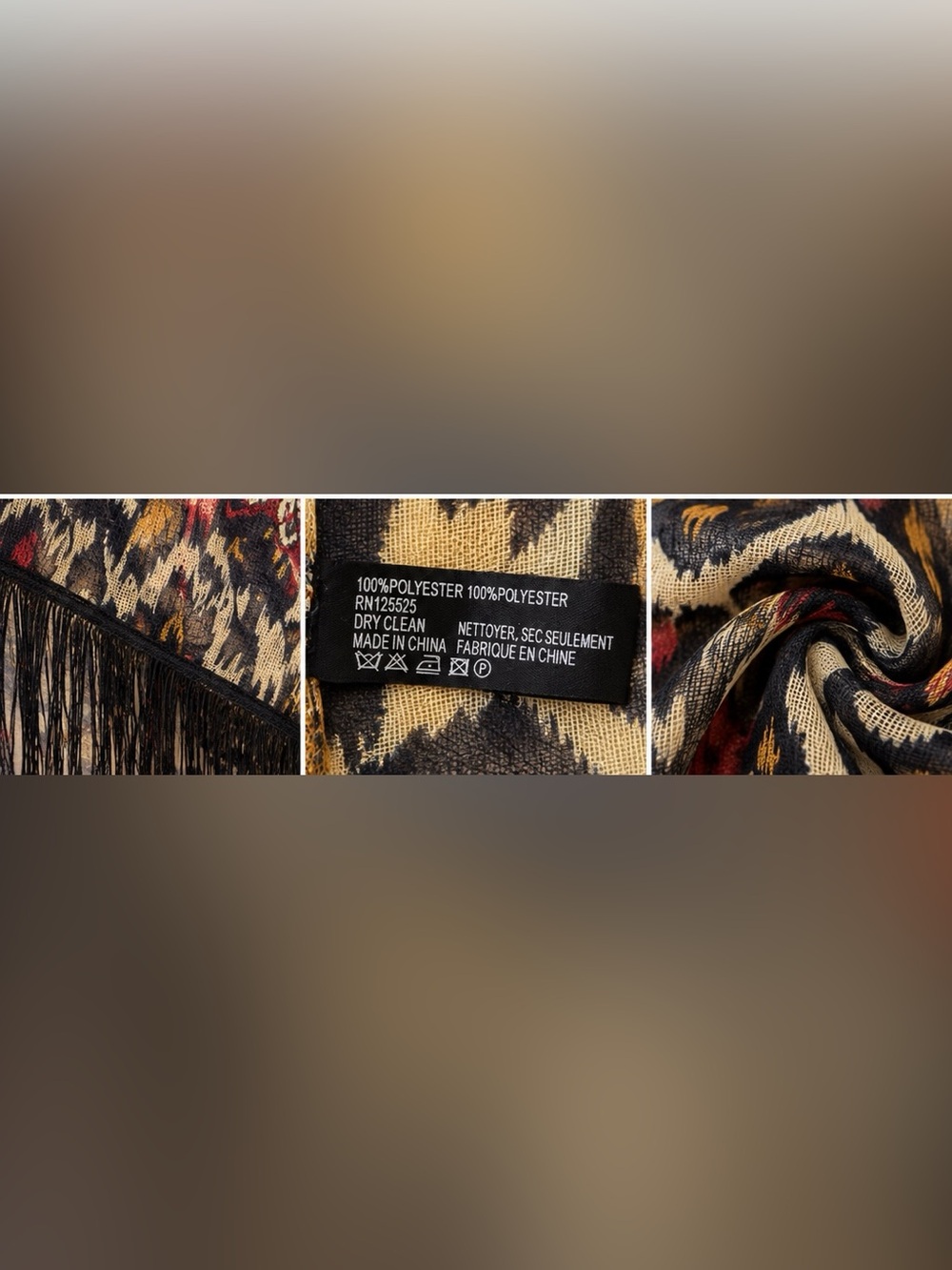 Boho Fringe Kimono Jacket - Multi-Color - Picture 3 of 3